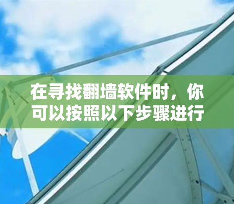 在寻找翻墙软件时,你可以按照以下步骤进行